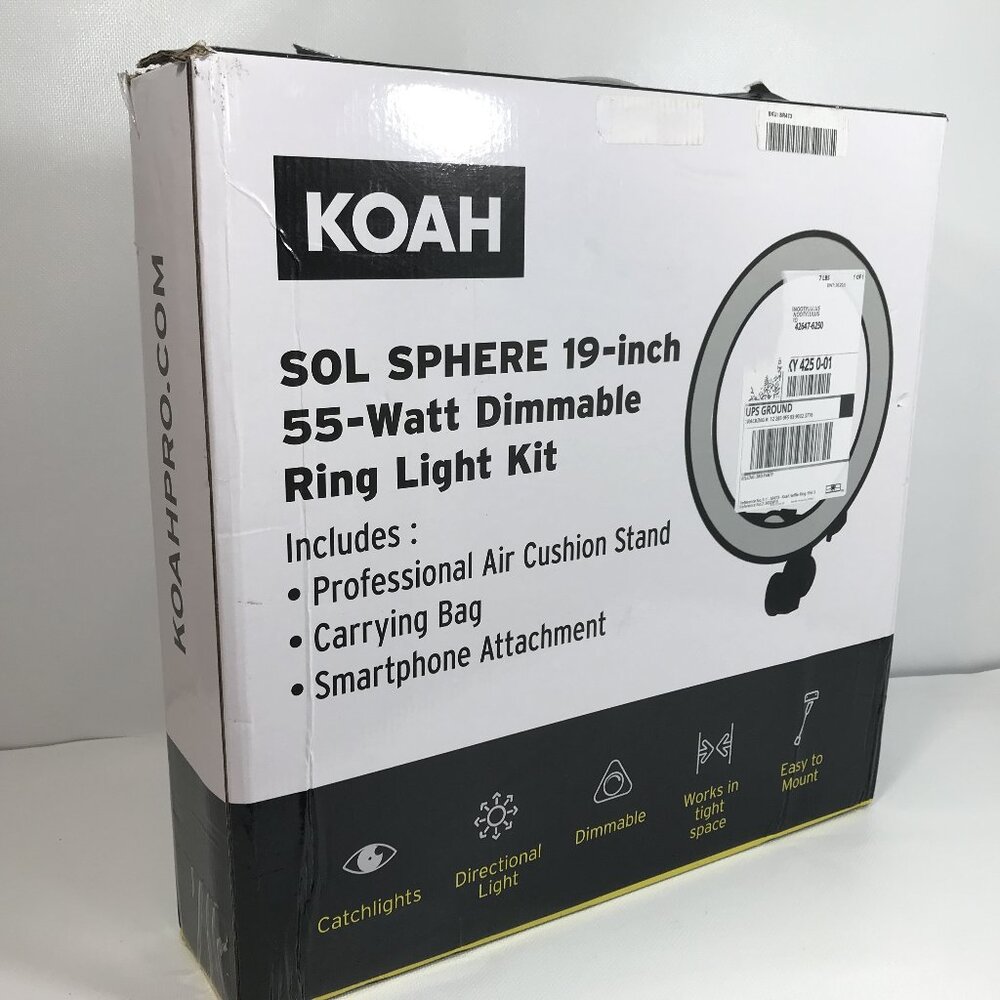KOAH SOL Sphere 19" Light Ring Dimmable Portable with Carrying Case - Picture 4 of 8